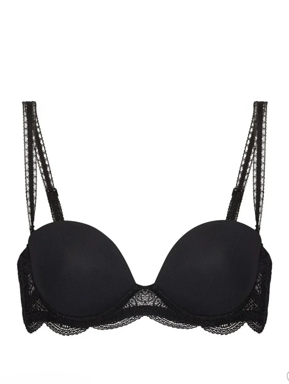 Simone Perele Karma Strapless Women's Black Lace Balconette Bra 34D